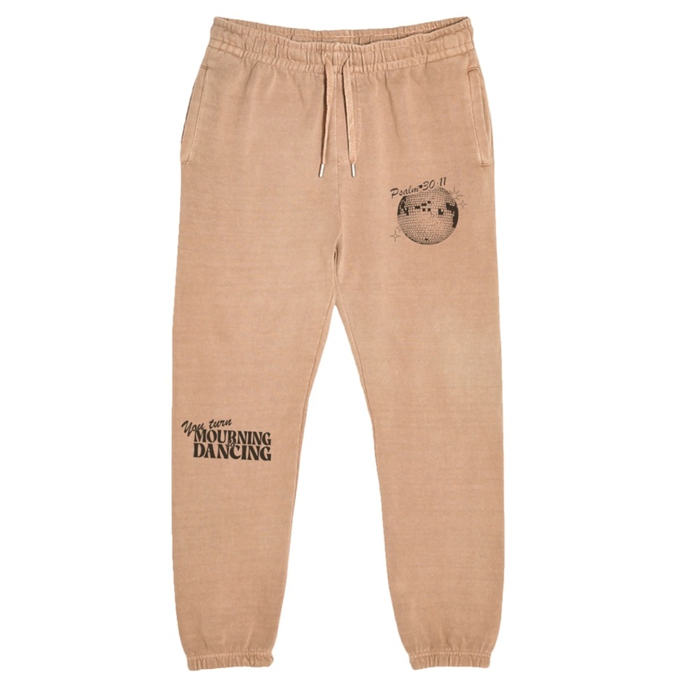 Mourning to Dancing Tan Graphic Sweatpants
